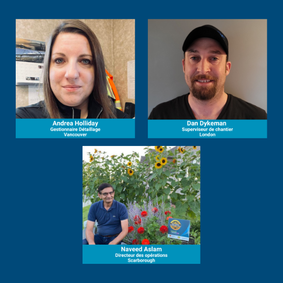 Andrea Holliday, Dan Dykeman et Naveed Aslam